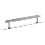 Atlantic Millhouse Brass Battersea Linear T-Bar Cabinet Pull Handle on Backplate 160mm - Polished Chrome