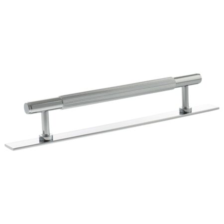 Atlantic Millhouse Brass Battersea Linear T-Bar Cabinet Pull Handle on Backplate 160mm - Polished Chrome