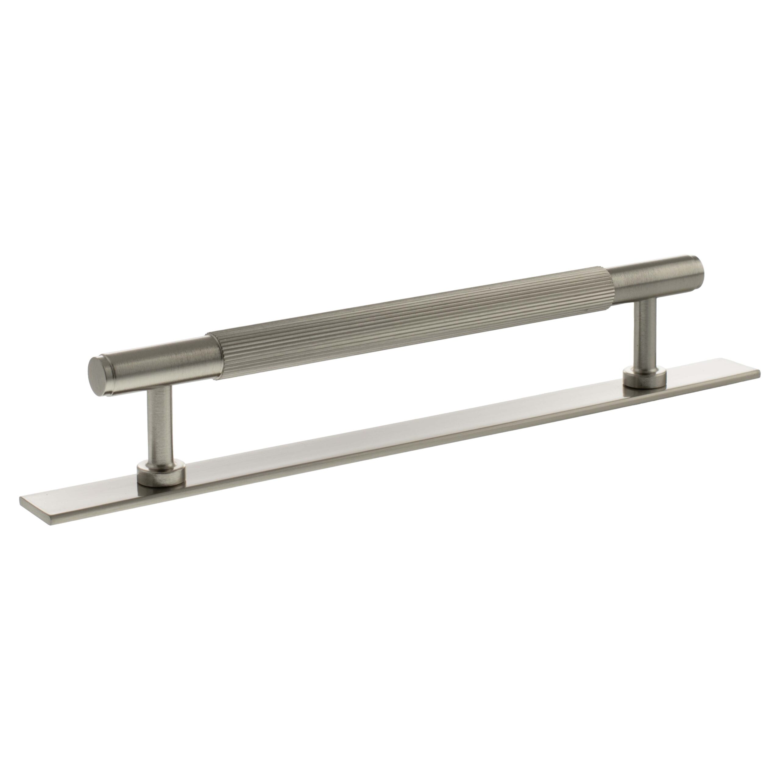 MHCLB17160SN_MILLHOUSE20BRASS20CABINET20HARWARE_BATTERSEA20LINEAR20160MM20PULL20HANDLE_SATIN20NICKEL_LR.jpg Atlantic Millhouse Brass Battersea Linear T-Bar Cabinet Pull Handle on Backplate 160mm - Satin Nickel - Image 1