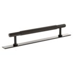 Atlantic Millhouse Brass Battersea Linear T-Bar Cabinet Pull Handle on Backplate 160mm - Urban Dark Bronze