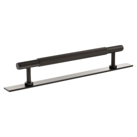 Atlantic Millhouse Brass Battersea Linear T-Bar Cabinet Pull Handle on Backplate 160mm - Urban Dark Bronze