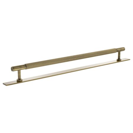 Atlantic Millhouse Brass Battersea Linear T-Bar Cabinet Pull Handle on Backplate 320mm - Antique Brass