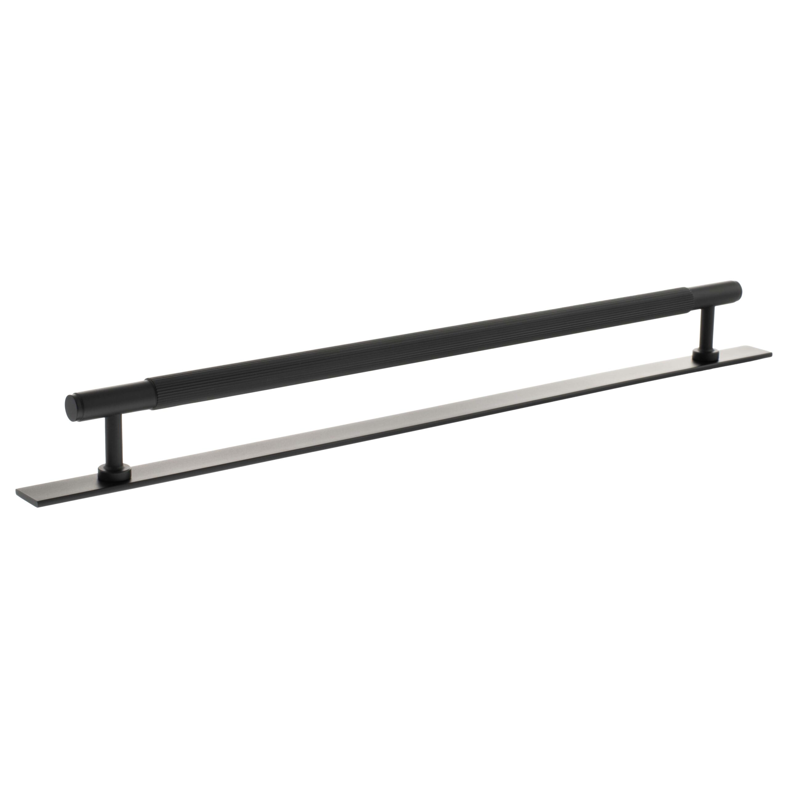 MHCLB17320MB_MILLHOUSE20BRASS20CABINET20HARWARE_BATTERSEA20LINEAR20320MM20PULL20HANDLE_MATT20BLACK_LR.jpg Atlantic Millhouse Brass Battersea Linear T-Bar Cabinet Pull Handle on Backplate 320mm - Matt Black - Image 1