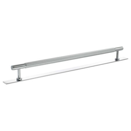 Atlantic Millhouse Brass Battersea Linear T-Bar Cabinet Pull Handle on Backplate 320mm - Polished Chrome