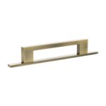 Atlantic Millhouse Brass Empire Slim Cabinet Pull Handle on Backplate 128mm - Antique Brass