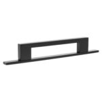 Atlantic Millhouse Brass Empire Slim Cabinet Pull Handle on Backplate 128mm - Matt Black