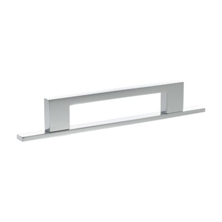 Atlantic Millhouse Brass Empire Slim Cabinet Pull Handle on Backplate 128mm - Polished Chrome