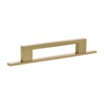 Atlantic Millhouse Brass Empire Slim Cabinet Pull Handle on Backplate 128mm - Satin Brass
