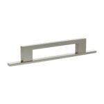 Atlantic Millhouse Brass Empire Slim Cabinet Pull Handle on Backplate 128mm - Satin Nickel
