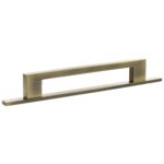 Atlantic Millhouse Brass Empire Slim Cabinet Pull Handle on Backplate 160mm - Antique Brass