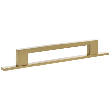 Atlantic Millhouse Brass Empire Slim Cabinet Pull Handle on Backplate 160mm - Satin Brass