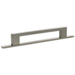 Atlantic Millhouse Brass Empire Slim Cabinet Pull Handle on Backplate 160mm - Satin Nickel