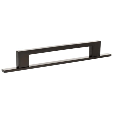 Atlantic Millhouse Brass Empire Slim Cabinet Pull Handle on Backplate 160mm - Urban Dark Bronze