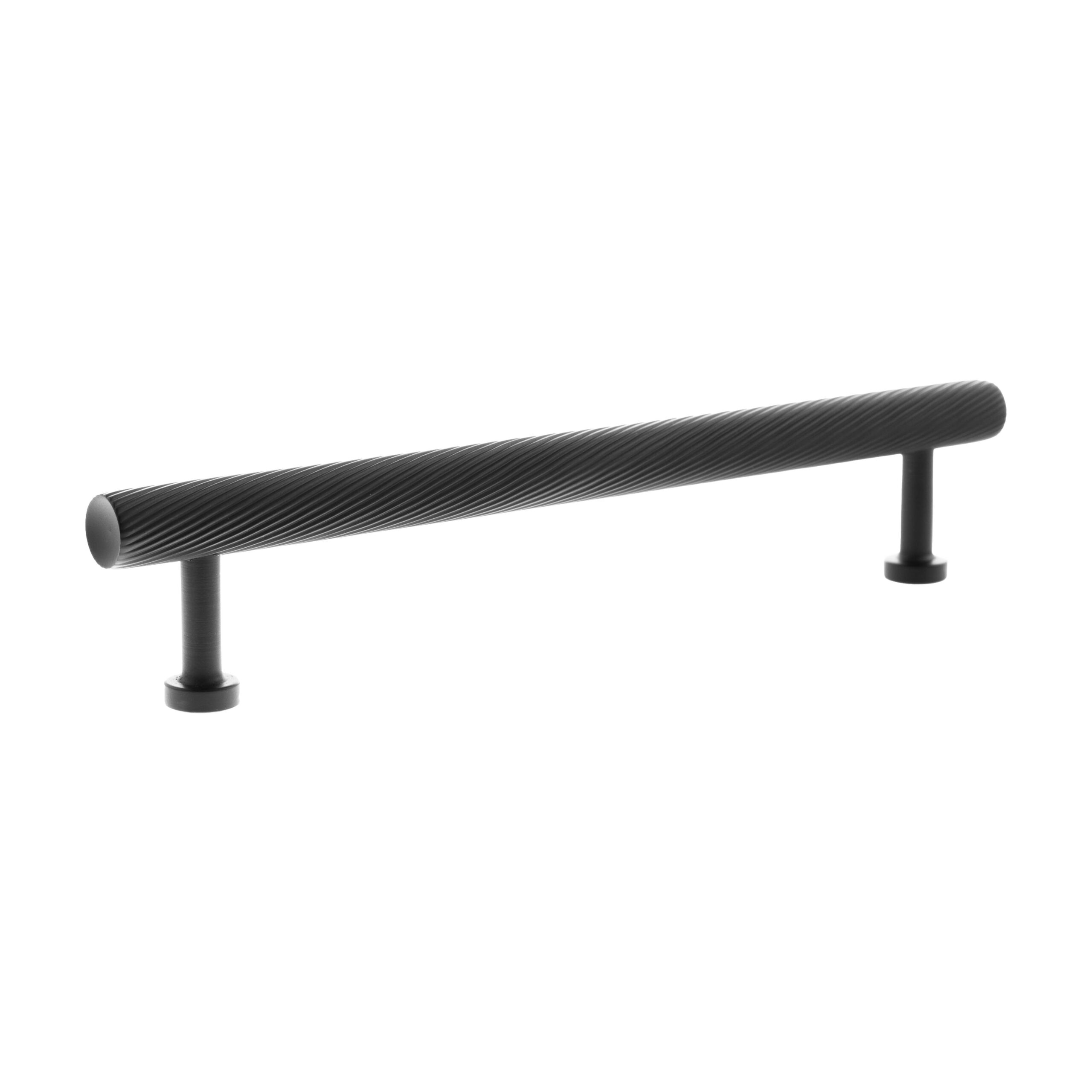 MHCS17160MB_MILLHOUSE20BRASS20PADDINGTON20SPIRAL20T-BAR20CABINET20PULL20HANDLE20160MM_MATT20BLACK_LR.jpg Atlantic Millhouse Brass Paddington Spiral T-Bar Cabinet Pull Handle 160mm - Matt Black - Image 1