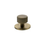 Atlantic Millhouse Brass Paddington Spiral Round Cabinet Knob Handle on Backplate - Antique Brass