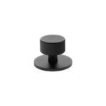 Atlantic Millhouse Brass Paddington Spiral Round Cabinet Knob Handle on Backplate - Matt Black