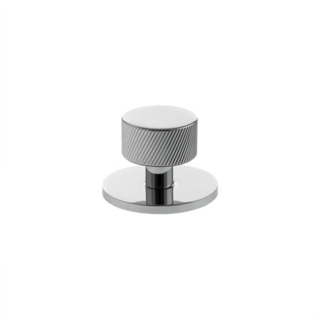 Atlantic Millhouse Brass Paddington Spiral Round Cabinet Knob Handle on Backplate - Polished Chrome