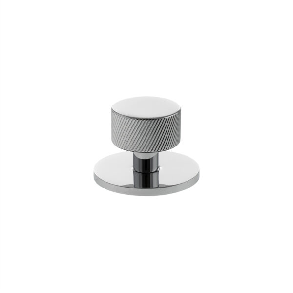 Atlantic Millhouse Brass Paddington Spiral Round Cabinet Knob Handle on Backplate - Polished Chrome