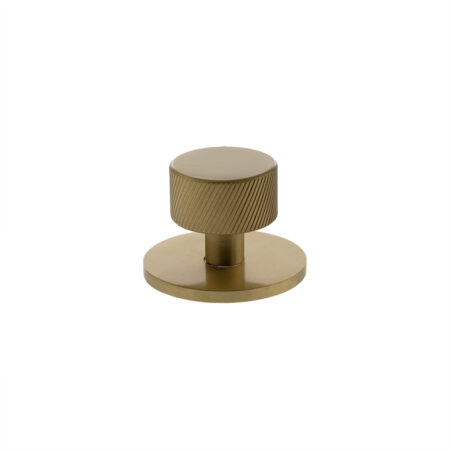 Atlantic Millhouse Brass Paddington Spiral Round Cabinet Knob Handle on Backplate - Satin Brass