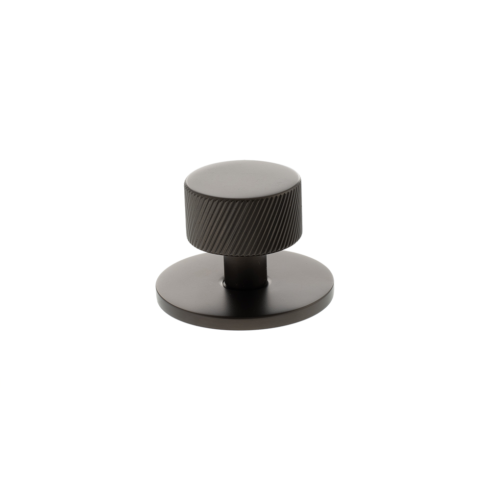 MHCSB1532UDB_MILLHOUSE20BRASS20CABINET20HARWARE_PADDINGTON20SPIRAL20ROUND20KNOB_URBAN20DARK20BRONZE_LR.jpg Atlantic Millhouse Brass Paddington Spiral Round Cabinet Knob Handle on Backplate - Urban Dark Bronze - Image 1