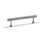 Atlantic Millhouse Brass Paddington Spiral T-Bar Cabinet Pull Handle on Backplate 128mm - Polished Chrome