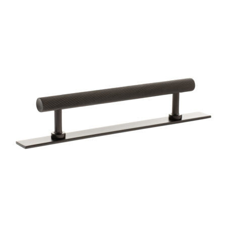 Atlantic Millhouse Brass Paddington Spiral T-Bar Cabinet Pull Handle on Backplate 128mm - Urban Dark Bronze