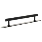 Atlantic Millhouse Brass Paddington Spiral T-Bar Cabinet Pull Handle on Backplate 160mm - Matt Black