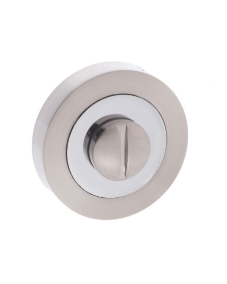 Atlantic Mediterranean WC Turn and Release on Round Rose - Satin Nickel/Polished Chrome - Image 2