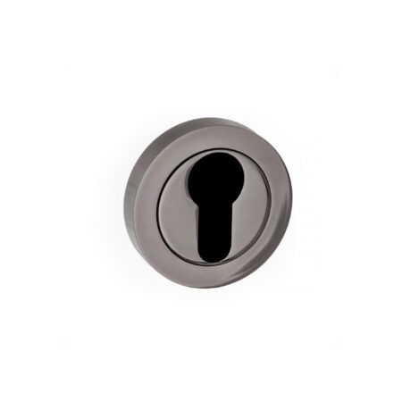 Atlantic STATUS Euro Escutcheons on Round Rose - Black Nickel