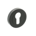 Atlantic STATUS Euro Escutcheons on Round Rose - Matt Black