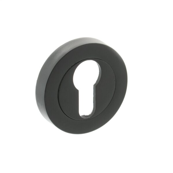 Atlantic STATUS Euro Escutcheons on Round Rose - Matt Black