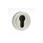 Atlantic STATUS Euro Escutcheons on Round Rose - Satin Chrome