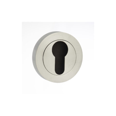 Atlantic STATUS Euro Escutcheons on Round Rose - Satin Chrome