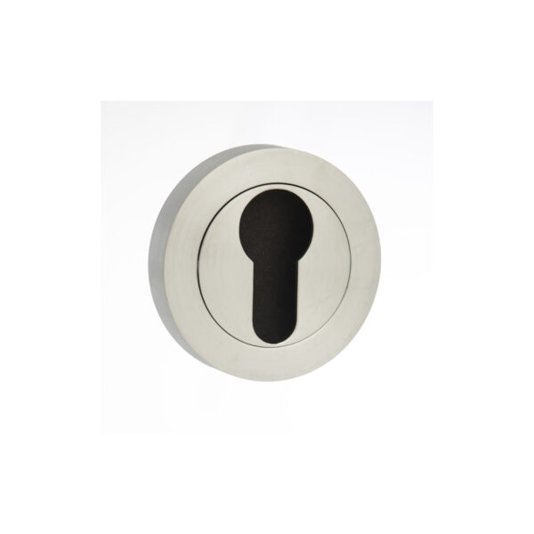 Atlantic STATUS Euro Escutcheons on Round Rose - Satin Chrome