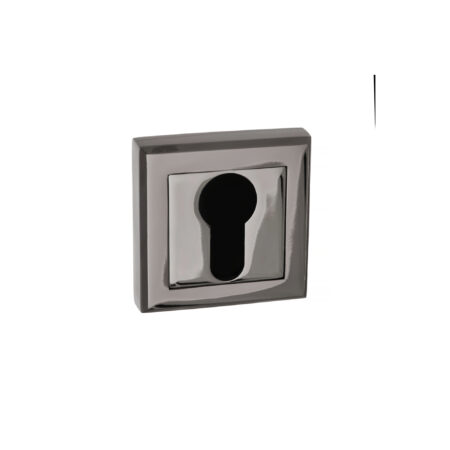 Atlantic STATUS Euro Escutcheons on Square Rose - Black Nickel