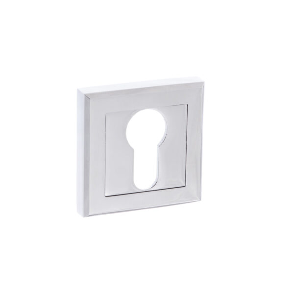 Atlantic STATUS Euro Escutcheons on Square Rose - Polished Chrome