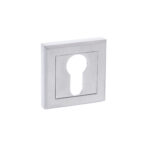 Atlantic STATUS Euro Escutcheons on Square Rose - Satin Chrome