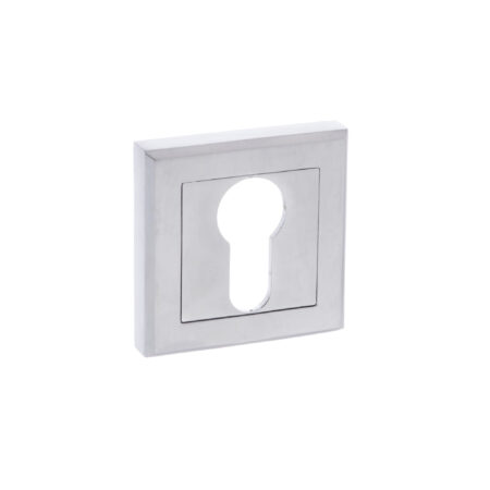 Atlantic STATUS Euro Escutcheons on Square Rose - Satin Chrome