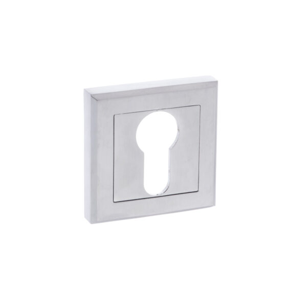 Atlantic STATUS Euro Escutcheons on Square Rose - Satin Chrome