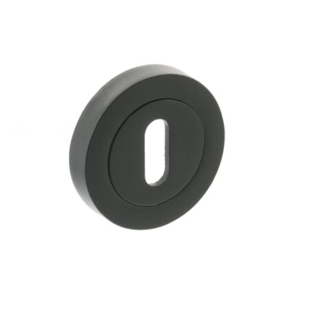 Atlantic STATUS Key Escutcheons on Round Rose - Matt Black