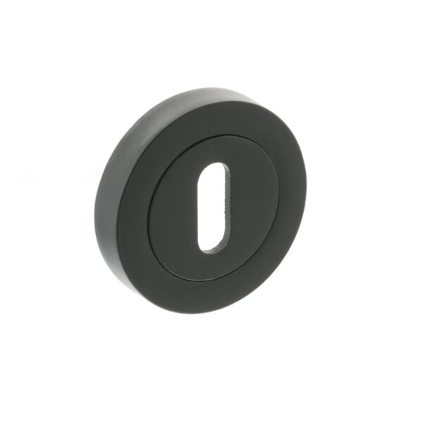 Atlantic STATUS Key Escutcheons on Round Rose - Matt Black