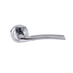 Atlantic STATUS Indiana Lever Door Handle on Round Rose - Satin Chrome/Polished Chrome