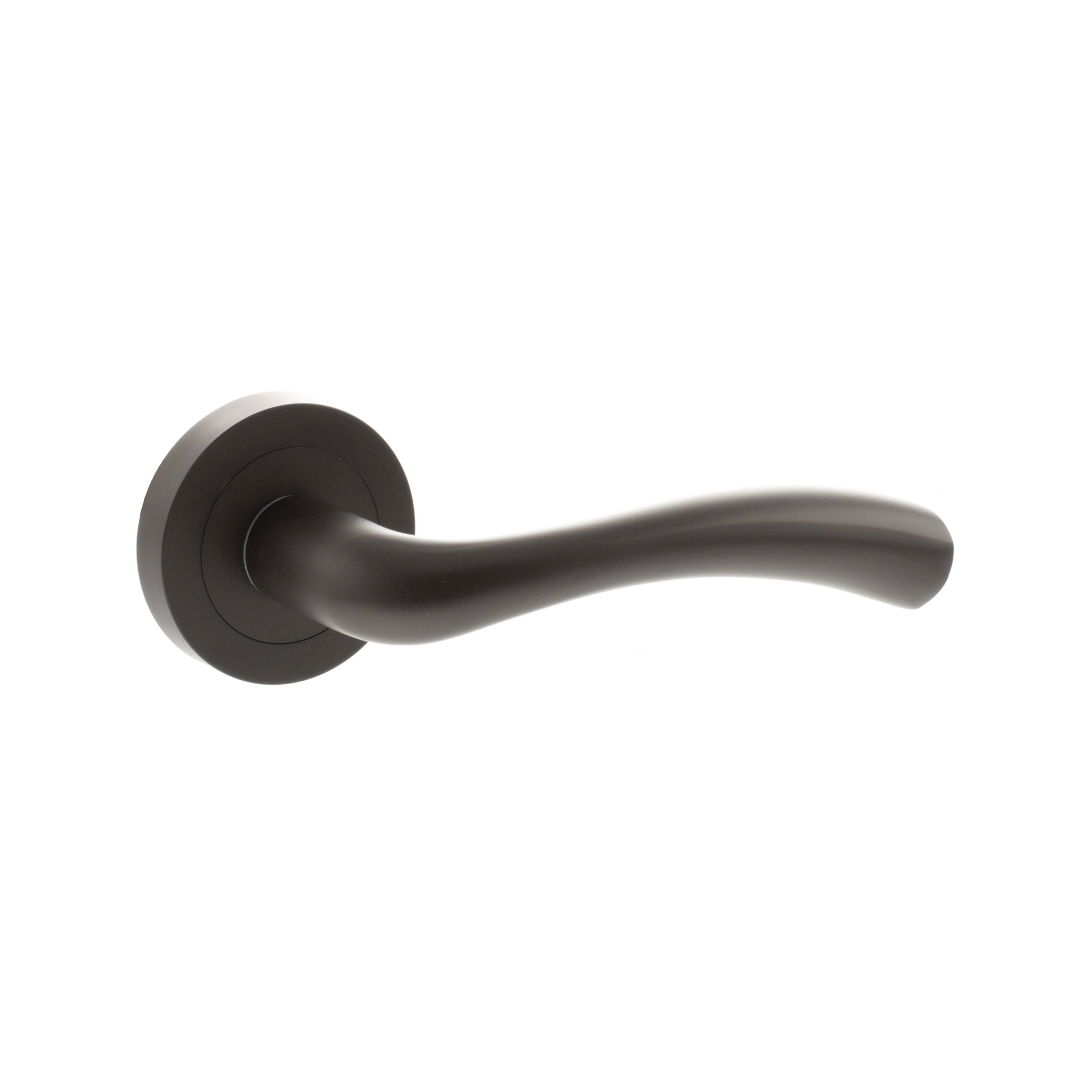 S35RUDB.jpg Atlantic STATUS Texas Lever Door Handle on Round Rose - Urban Dark Bronze - Image 1