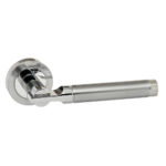 Atlantic STATUS Dakota Lever Door Handle on Round Rose - Satin Chrome/Polished Chrome