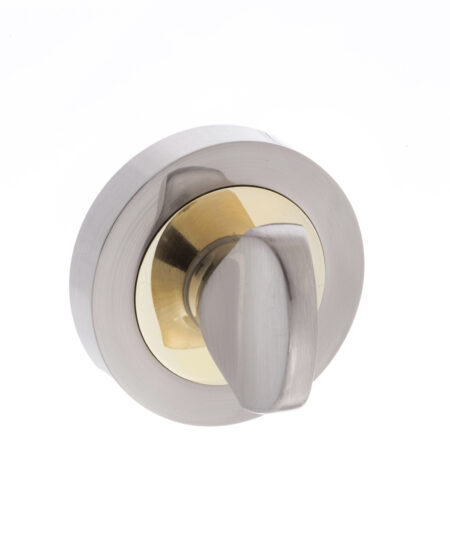 Atlantic STATUS WC Turn and Release on Round Rose - Satin Nickel/Polished Brass