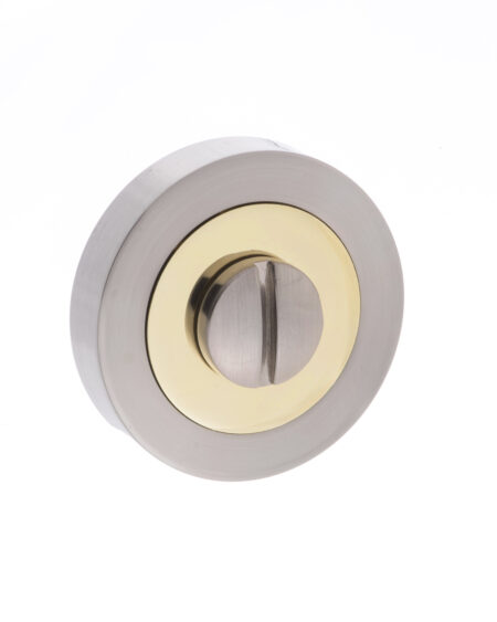 Atlantic STATUS WC Turn and Release on Round Rose - Satin Nickel/Polished Brass - Image 2