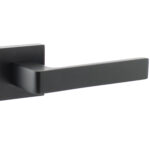 Atlantic STATUS Montana Lever Door Handle on S4 Square Rose - Matt Black