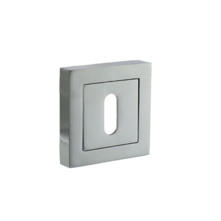 Atlantic STATUS Key Escutcheons on S4 Square Rose - Polished Chrome