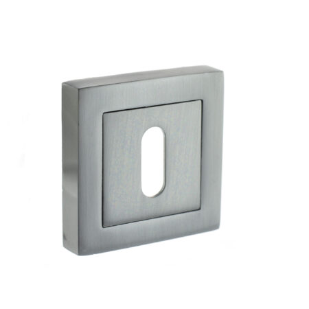 Atlantic STATUS Key Escutcheons on S4 Square Rose - Satin Chrome