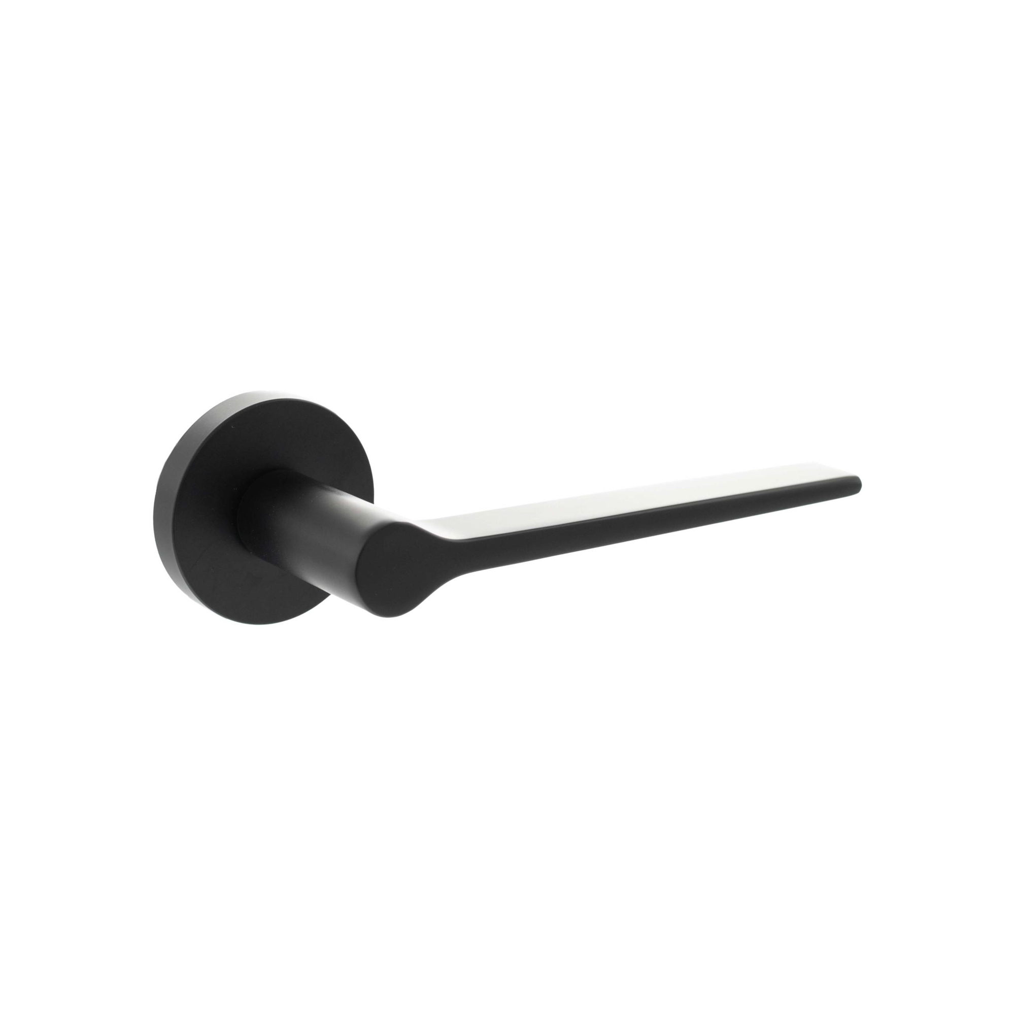 SPR180MB.jpg Atlantic Senza Pari Laviano Lever Door Handle on Minimal Round Rose - Matt Black - Image 1